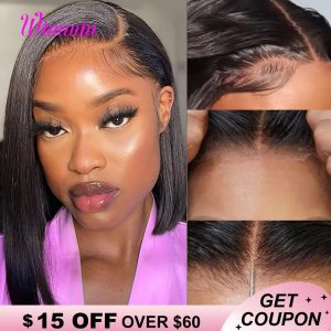 Glueless Wig Human Hair Ready to Wear Short Straight Bob Wigs 5x5 HD Lace Closure Wig Pre Plucked 13x4 Lace Frontal Wig