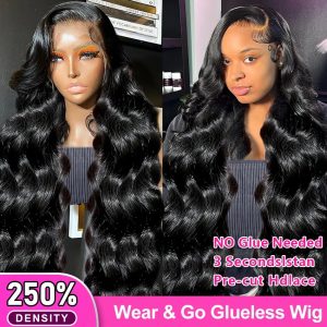 Wear And Go Glueless 5x5 Lace Closure Wig Body Wave 13x4 Lace Front Human Hair 13x6 Lace Frontal Wigs 250 Density Remy For Woman