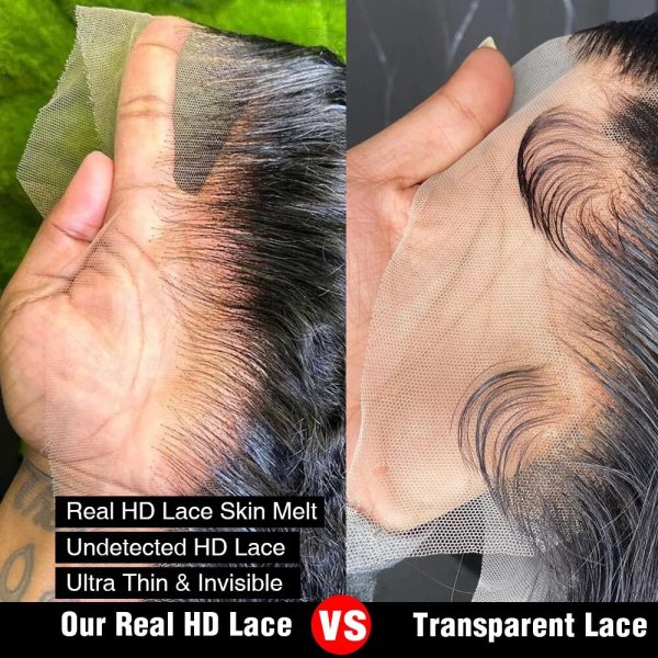 0.1mm Real HD Lace 13x4 HD Body Wave Lace Wigs Invisible Glueless Curly Lace Frontal Wig Deep Wave Human Hair Wig Gift Baby Hair