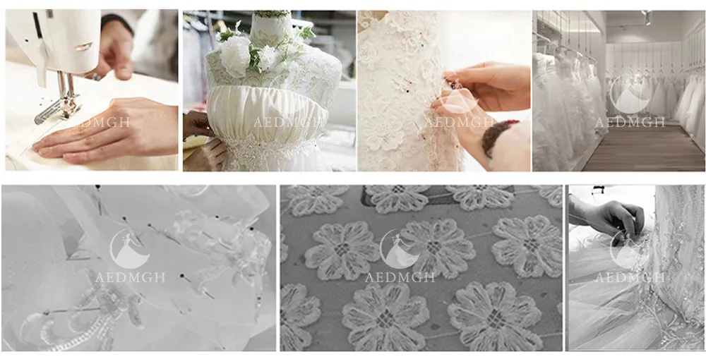 Aedmgh A-Line Elegant Wedding Dresses 2023 Boat Neck Long Sleeve Vestido De Novia Lace Appliques Flowers Romantic Robe De Mariee