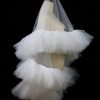 New Multi-layer Lace Bridal Veil Short Photo Studio Photo Shaggy Soft Gauze for Bride