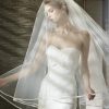 3 M Cathedral Wedding Veil 2 Layeres Long Bridal Veils With Comb Ribbon Edge Woman Marry Gifts 2019 New Accessories