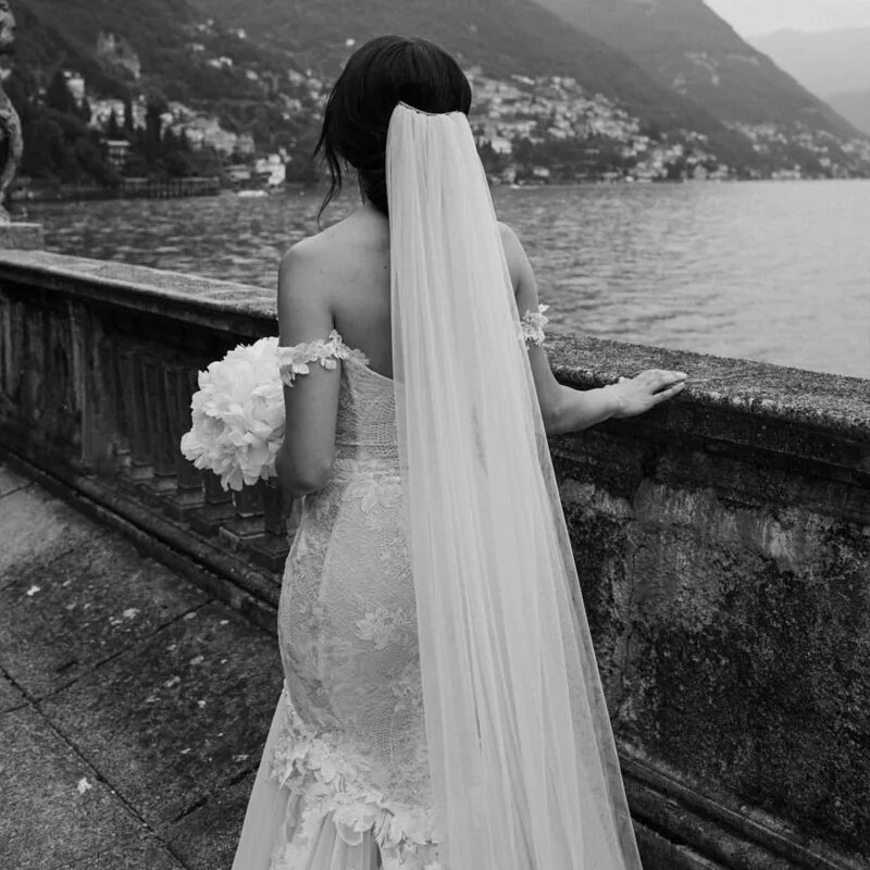 Ivory/White Cheap Soft Veil Simple Wedding Cathedral with Comb Veil Accessories 3m/4m for Brides 2022 New