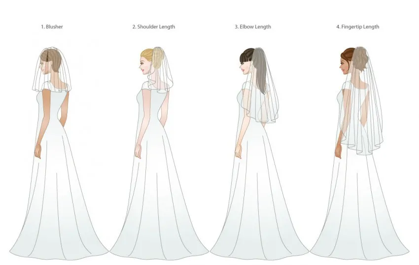 Simple Two Layers Wedding Veils Ivory White Short Tulle Bridal Veil with Comb Wedding Accessories