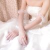 Women Lace Bridal Long Gloves Elbow Length Full Finger Wedding Accessories White Elbow Length Gloves  Wedding Gloves