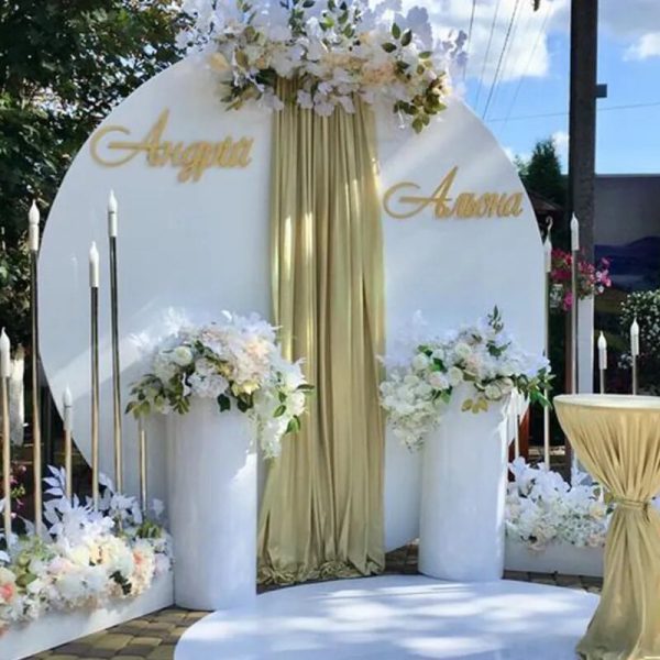 Table Dessert Table Cake Stand Birthday Wedding Party Event Decor Decoration Round Backdrop Base White Cylinder Stand