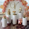 Table Dessert Table Cake Stand Birthday Wedding Party Event Decor Decoration Round Backdrop Base White Cylinder Stand