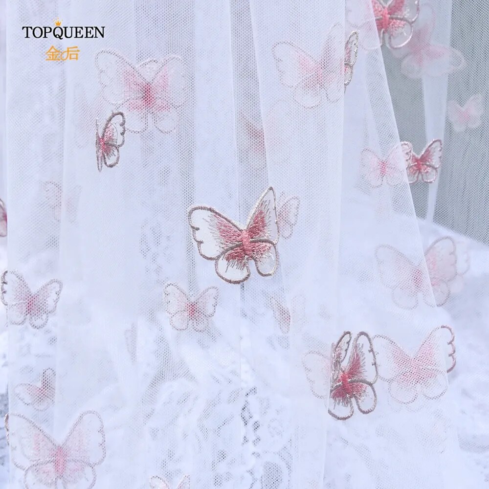 TOPQUEEN Powdered (with make-up) Bridal Veil of the Bride 3D Simulation Butterfly Veil 1 Tier Wedding Veil Long Soft VEIL V24 TOPQUEEN Powdered (with make-up) Bridal Veil of the Bride 3D Simulation Butterfly Veil 1 Tier Wedding Veil Long Soft VEIL V24