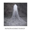 Tulle Wedding Dress Veils Fluffy White Flowers Petal Multi Layer Super Long Bridal Hair Veil Bride Fairy Marriage
