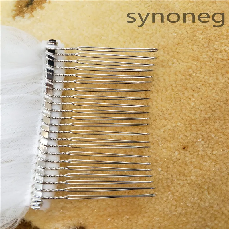 Real Photo 3m.4m.5m One Layer Wedding Veil With Comb White Lace Edge Bridal Veils Ivory Appliqued Cathedral Wedding Veil