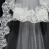 In Stock 2019 Elegant White Beige Veil Bride Veil Spring Summer Sequin Net Yarn Embroidery 1.5 M Lace Accessories Exports abroad