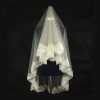 In Stock 2019 Elegant White Beige Veil Bride Veil Spring Summer Sequin Net Yarn Embroidery 1.5 M Lace Accessories Exports abroad