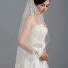 Ivory White Bridal veil Wedding Veil Fingertip Length veils Lace Bridal Veils with Comb Wedding Accessories WED VEIL LACE VEIL