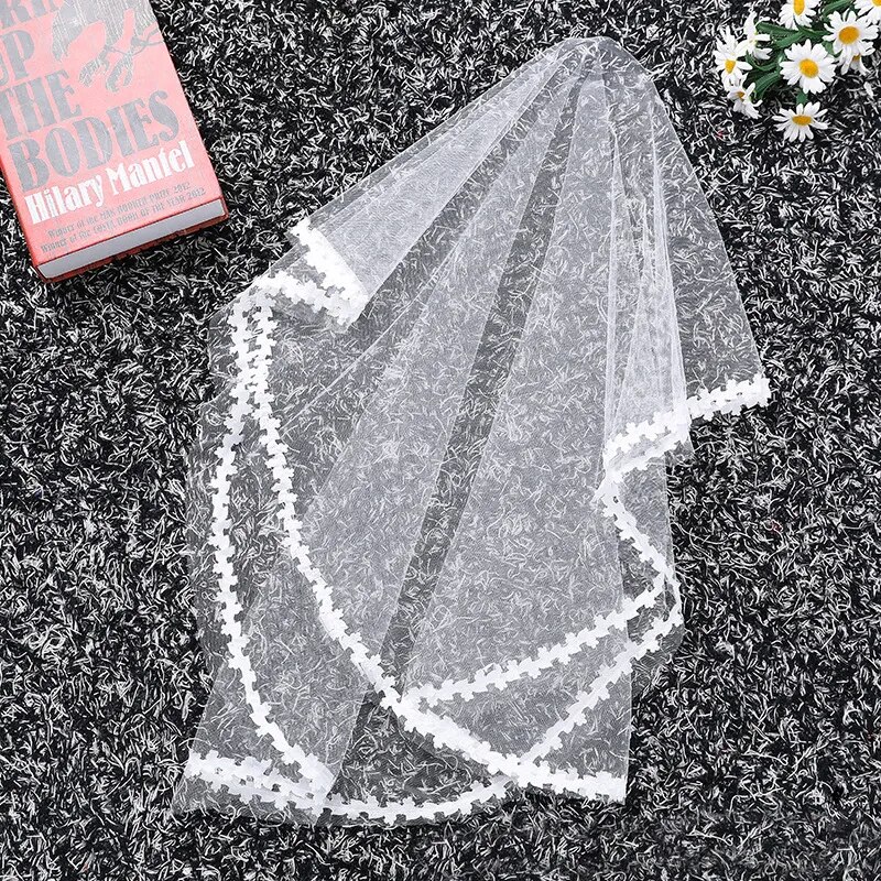Short Simple Small Leaf Lace Wedding Veil White Ivory One Layer Bridal Veil Cheap Wedding Veil свадьба аксессуары Short Simple Small Leaf Lace Wedding Veil White Ivory One Layer Bridal Veil Cheap Wedding Veil свадьба аксессуары