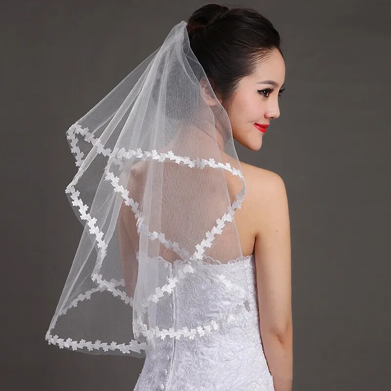 Short Simple Small Leaf Lace Wedding Veil White Ivory One Layer Bridal Veil Cheap Wedding Veil свадьба аксессуары Short Simple Small Leaf Lace Wedding Veil White Ivory One Layer Bridal Veil Cheap Wedding Veil свадьба аксессуары