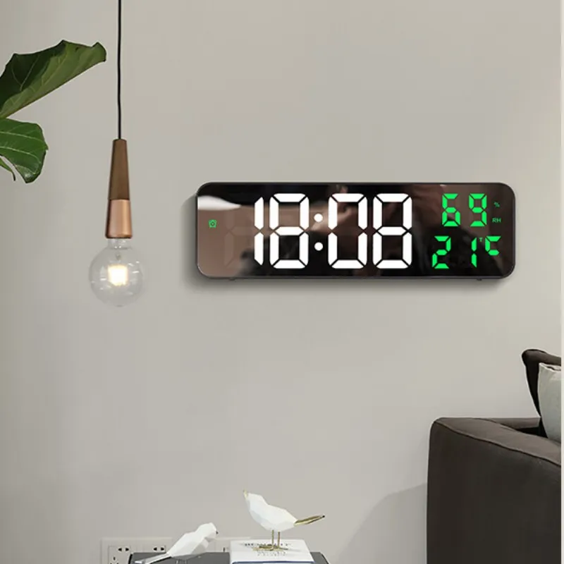 9 Inch Large Digital Wall Clock Temperature and Humidity Display Night Mode Table Alarm Clock 12/24H Electronic LED Clock 9 Inch Large Digital Wall Clock Temperature and Humidity Display Night Mode Table Alarm Clock 12/24H Electronic LED Clock