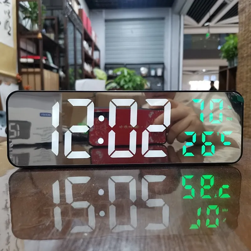 9 Inch Large Digital Wall Clock Temperature and Humidity Display Night Mode Table Alarm Clock 12/24H Electronic LED Clock 9 Inch Large Digital Wall Clock Temperature and Humidity Display Night Mode Table Alarm Clock 12/24H Electronic LED Clock