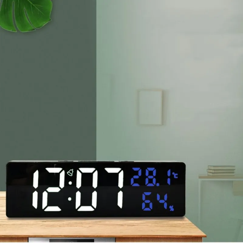 9 Inch Large Digital Wall Clock Temperature and Humidity Display Night Mode Table Alarm Clock 12/24H Electronic LED Clock 9 Inch Large Digital Wall Clock Temperature and Humidity Display Night Mode Table Alarm Clock 12/24H Electronic LED Clock