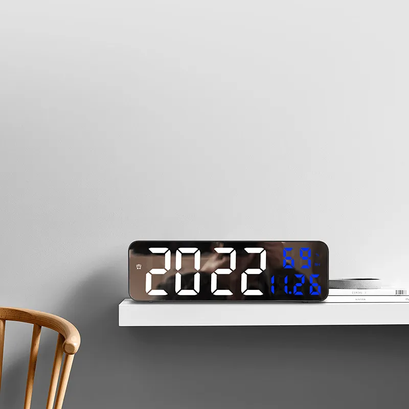 9 Inch Large Digital Wall Clock Temperature and Humidity Display Night Mode Table Alarm Clock 12/24H Electronic LED Clock 9 Inch Large Digital Wall Clock Temperature and Humidity Display Night Mode Table Alarm Clock 12/24H Electronic LED Clock