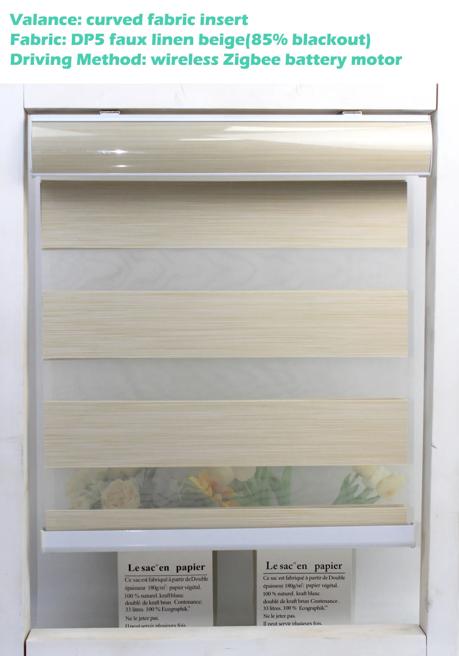 Decopedia Custom Made Zebra Blinds for Windows Motorized Roller Blinds Blackout Day and Night Window Blinds for Sliding Door