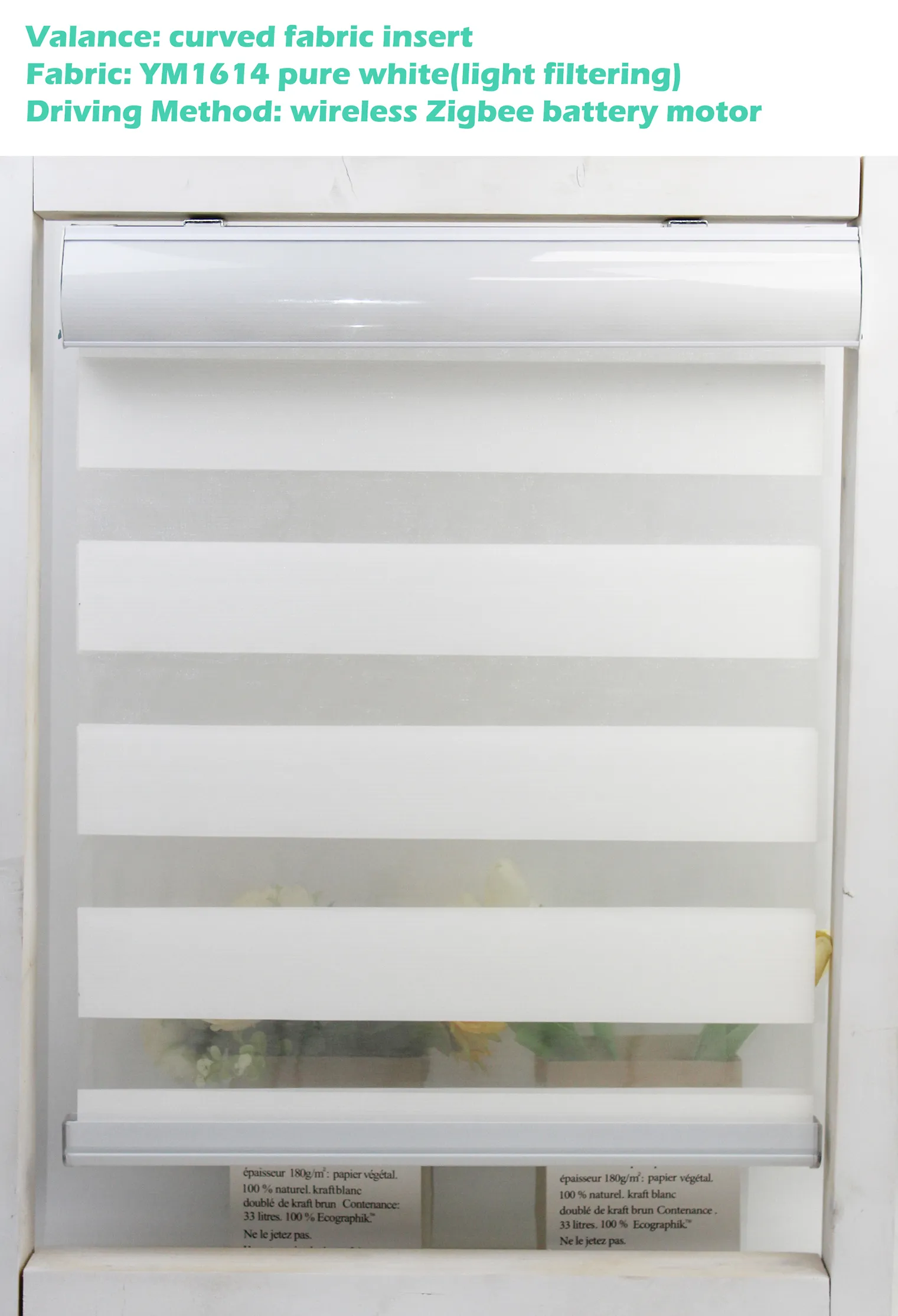 Decopedia Custom Made Zebra Blinds for Windows Motorized Roller Blinds Blackout Day and Night Window Blinds for Sliding Door