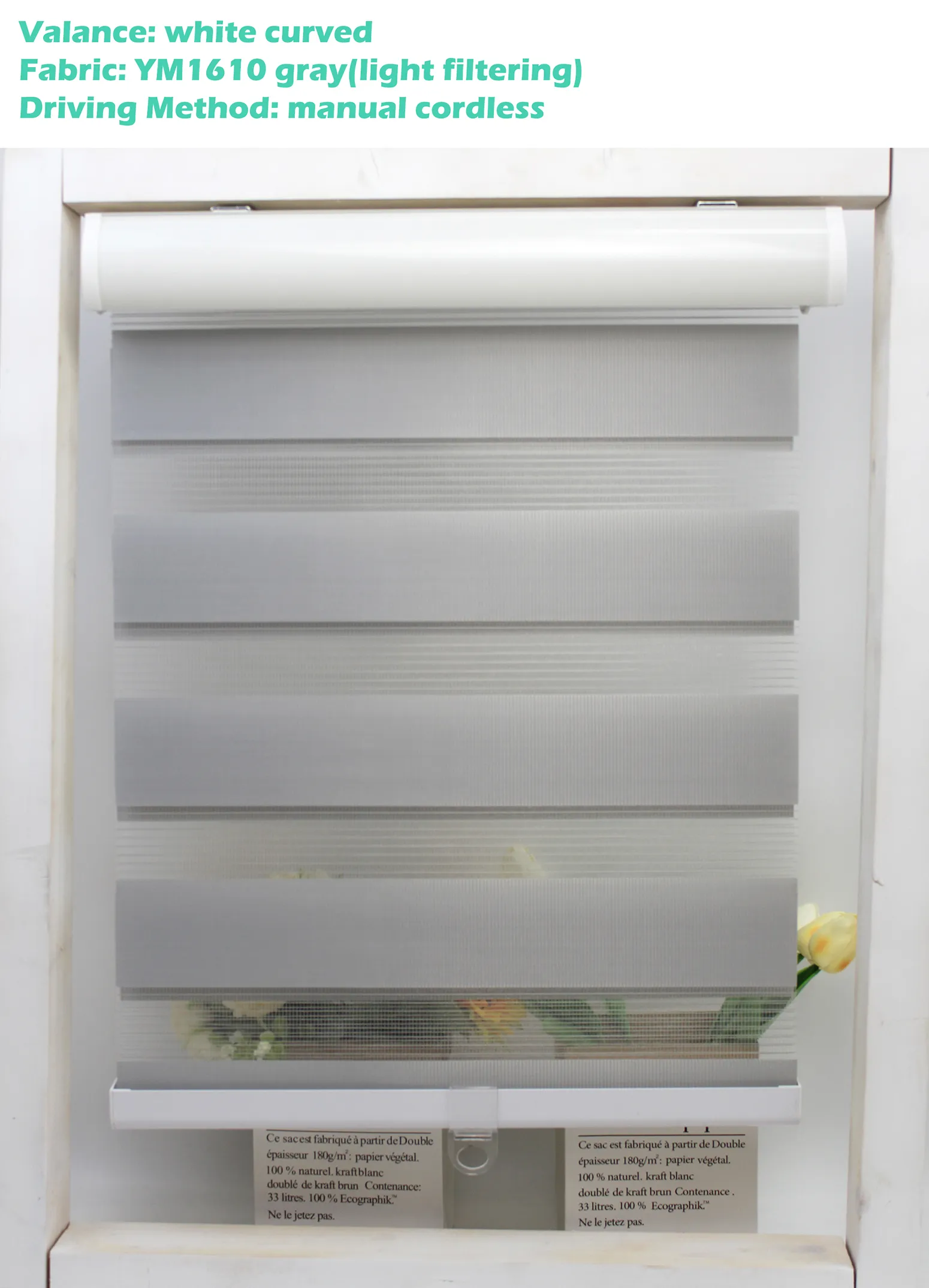Decopedia Custom Made Zebra Blinds for Windows Motorized Roller Blinds Blackout Day and Night Window Blinds for Sliding Door