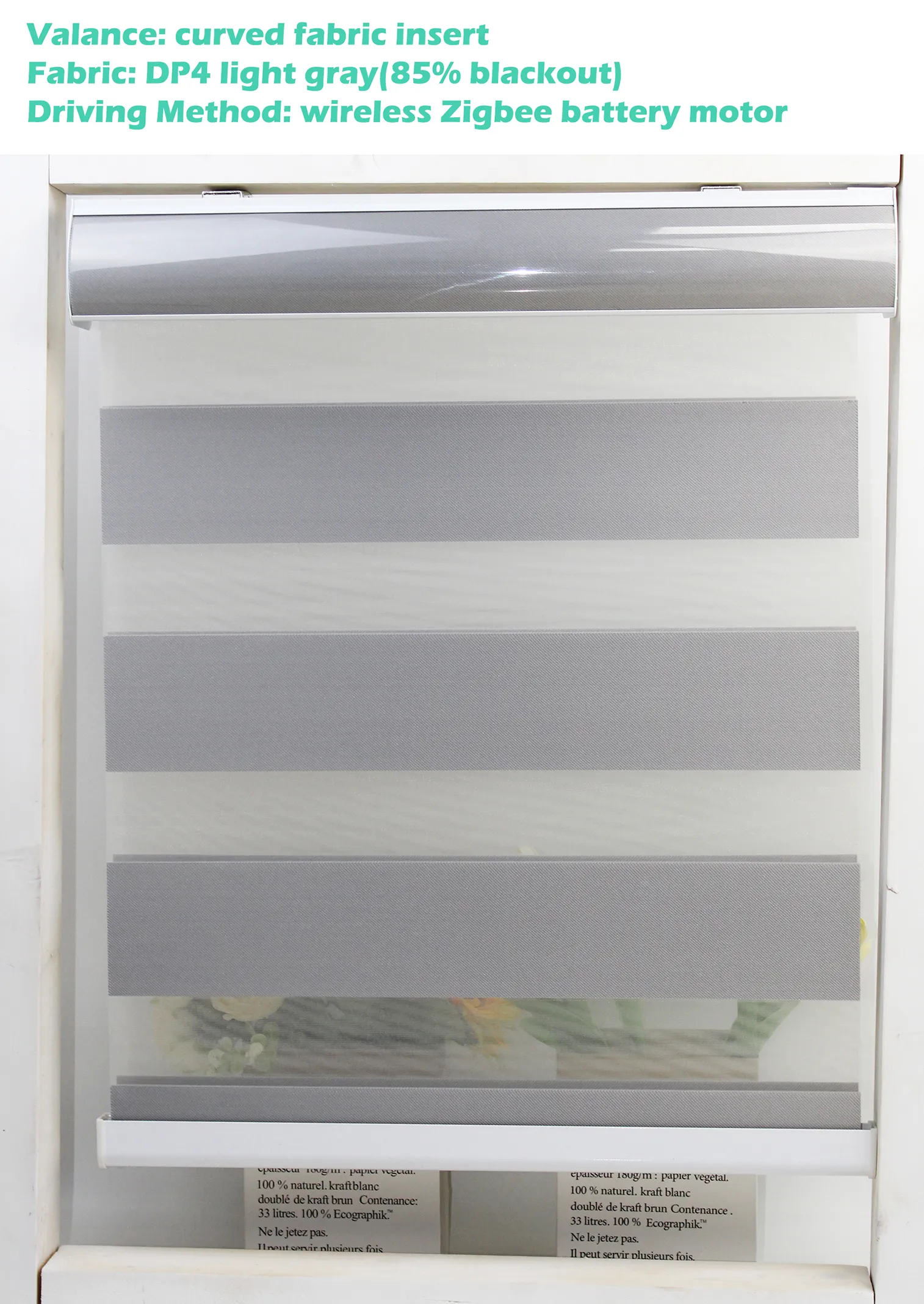 Decopedia Custom Made Zebra Blinds for Windows Motorized Roller Blinds Blackout Day and Night Window Blinds for Sliding Door