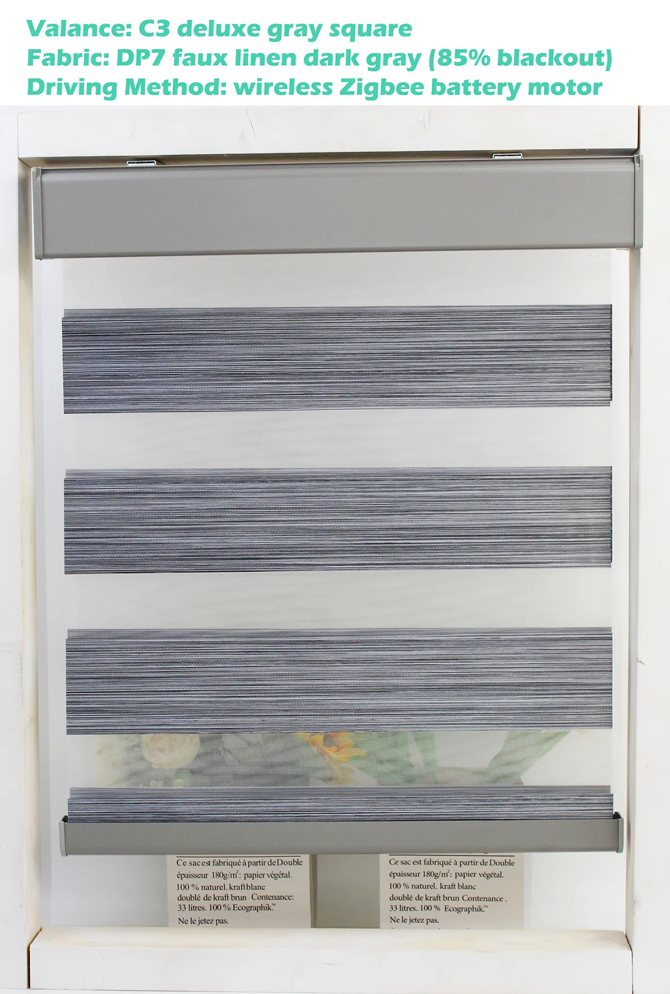 Decopedia Custom Made Zebra Blinds for Windows Motorized Roller Blinds Blackout Day and Night Window Blinds for Sliding Door