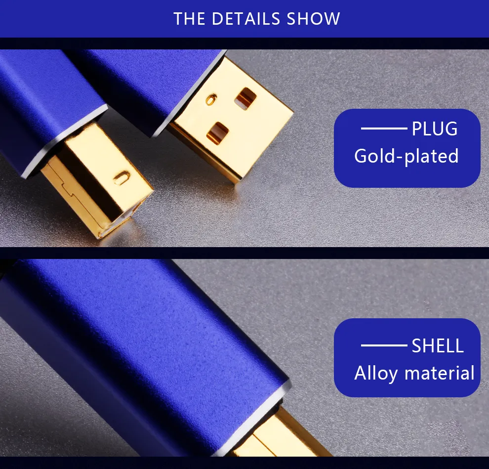 YYTCG Hifi USB Cable DAC A-B A-C A-A C-B C-C Alpha 6N OCC Digital AB Audio A to B high-end Type A to Type B Hifi Data Cable