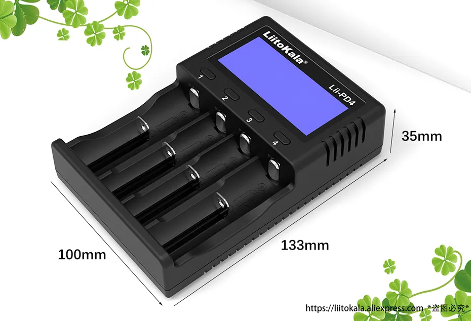 Liitokala Lii-PD2 Lii-PD4 18650 Battery Charger,3.7V 26650 18350 16340 18500 14500 1.2V NI-MH AA AAA LCD Multifunction Charger