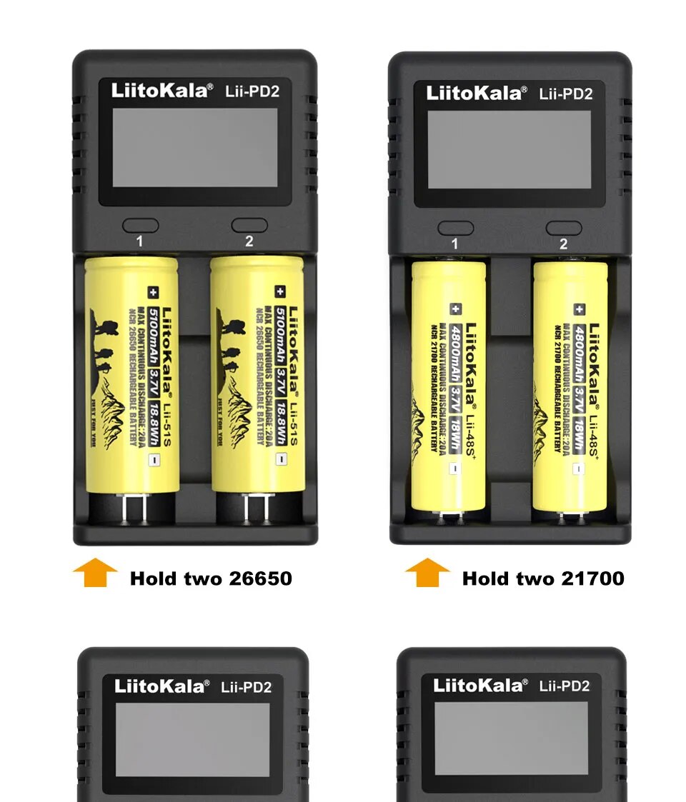 Liitokala Lii-PD2 Lii-PD4 18650 Battery Charger,3.7V 26650 18350 16340 18500 14500 1.2V NI-MH AA AAA LCD Multifunction Charger Liitokala Lii-PD2 Lii-PD4 18650 Battery Charger,3.7V 26650 18350 16340 18500 14500 1.2V NI-MH AA AAA LCD Multifunction Charger