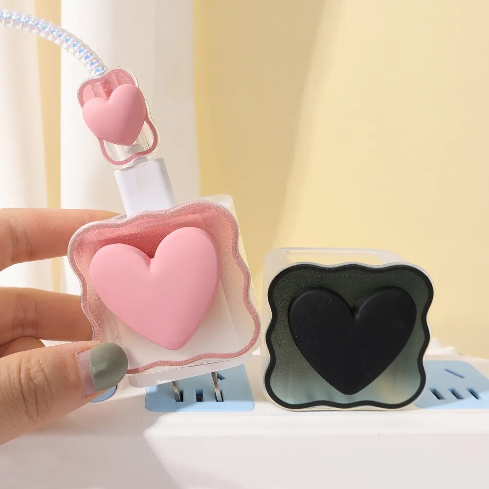 3D Gradient Color Soft Silicone Charger Case for Iphone 14 13 Pro 18w 20w Charger Head Protective Sleeve Cable Protection Cover