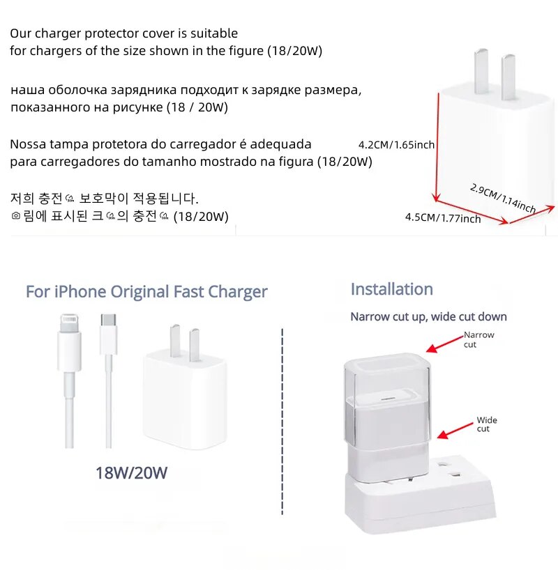 USB Cable Protection Fast Charger Protector Cover For iphone 18/20W 11 12 Pro Max Original Adapter Case Data Cord Protective