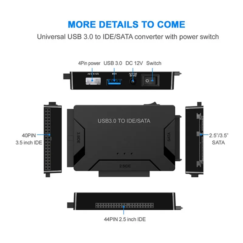 USB 3.0 to SATA IDE Hard Disk Adapter Converter Cable for 3.5 2.5 inch HDD/SSD CD DVD ROM CD-RW 3 in 1 IDE SATA Adapter USB 3.0 to SATA IDE Hard Disk Adapter Converter Cable for 3.5 2.5 inch HDD/SSD CD DVD ROM CD-RW 3 in 1 IDE SATA Adapter