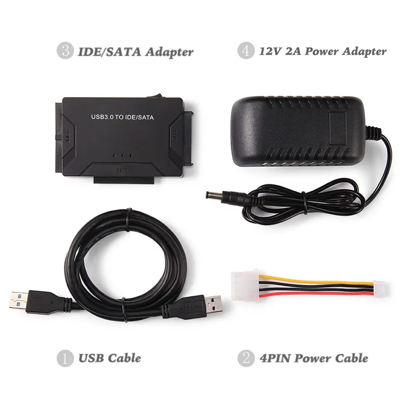 USB 3.0 to SATA IDE Hard Disk Adapter Converter Cable for 3.5 2.5 inch HDD/SSD CD DVD ROM CD-RW 3 in 1 IDE SATA Adapter USB 3.0 to SATA IDE Hard Disk Adapter Converter Cable for 3.5 2.5 inch HDD/SSD CD DVD ROM CD-RW 3 in 1 IDE SATA Adapter