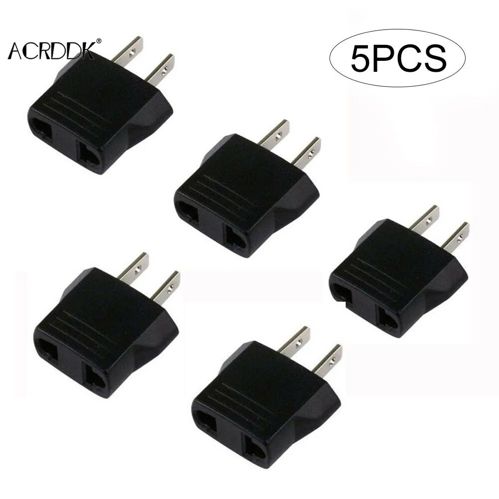5Pcs 110V to 220V Conversion Adapter EU/US Plugs Travel Adapter Converter for Home Outdoor Traveling Use DF 5Pcs 110V to 220V Conversion Adapter EU/US Plugs Travel Adapter Converter for Home Outdoor Traveling Use DF