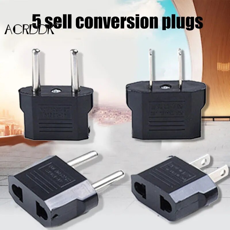 5Pcs 110V to 220V Conversion Adapter EU/US Plugs Travel Adapter Converter for Home Outdoor Traveling Use DF 5Pcs 110V to 220V Conversion Adapter EU/US Plugs Travel Adapter Converter for Home Outdoor Traveling Use DF