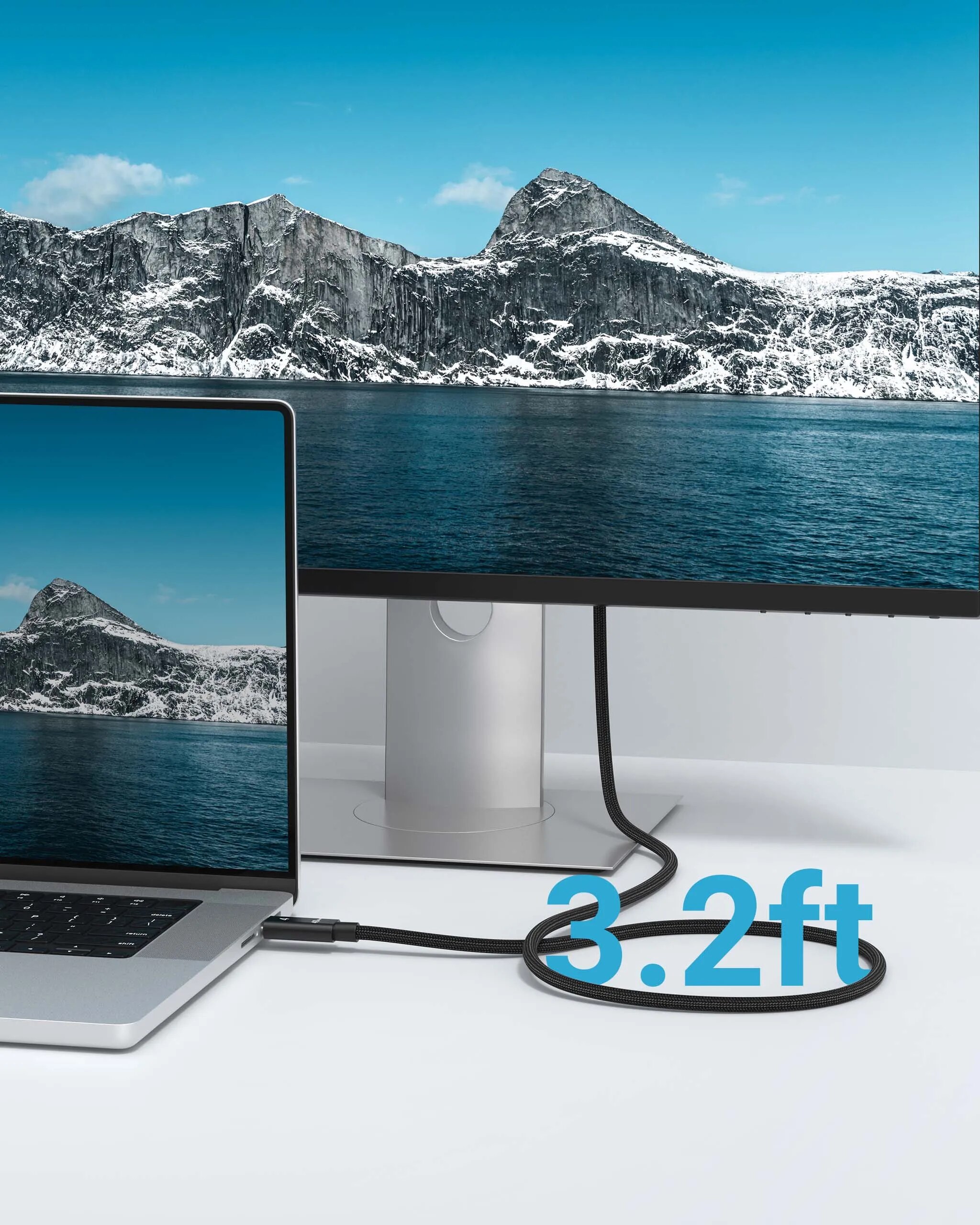 USB 4 Cable 3.2 ft 8K display 40 Gbps data transfer  240W charging USB C to USB C cable Compatible with Type-C interface devices