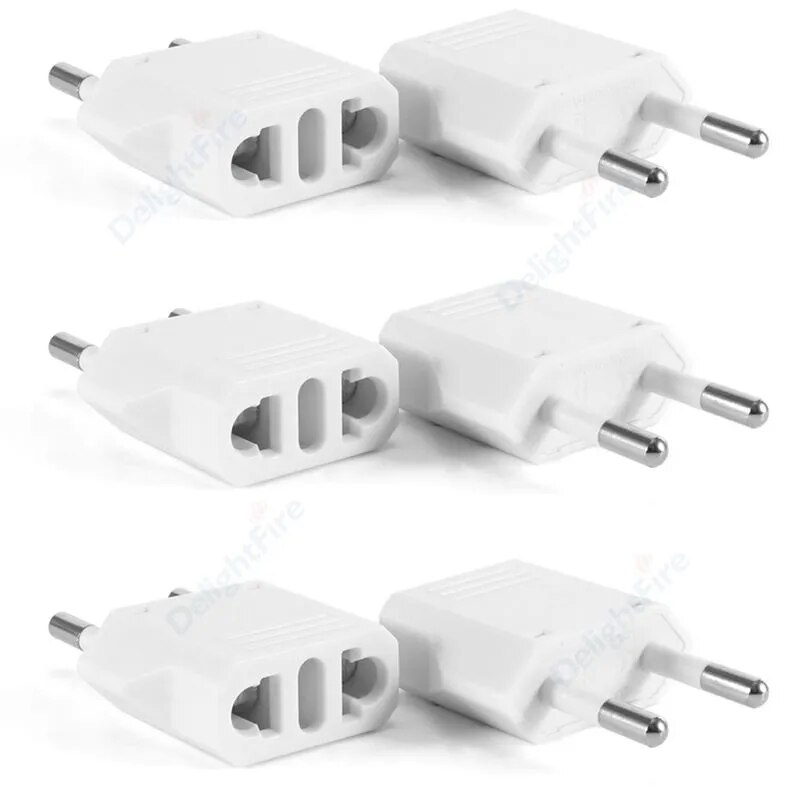 EU Plug Adapter Travel Adapter CN US To EU KR Brazil Israel Black/White Power Adapter Electrical Plug Converter Sockets Outlet