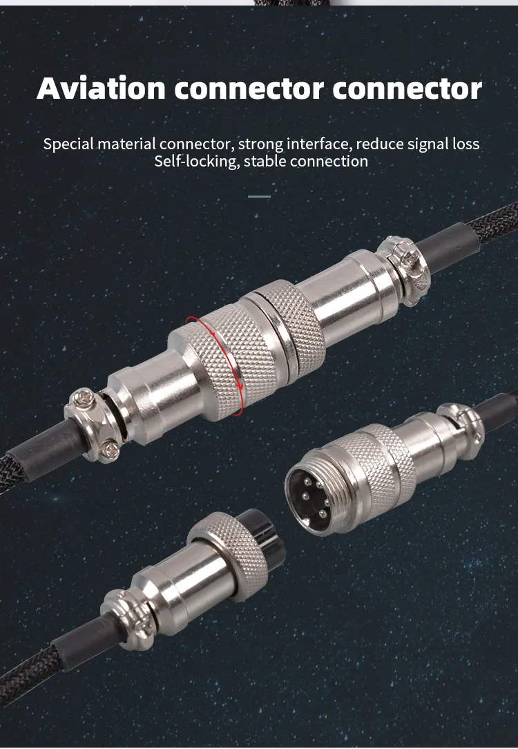 3M Type C Mechanical Keyboard Coiled Cable USB Keyboard Wire Mechanical Keyboard Aviator Desktop Computer Aviation Connector