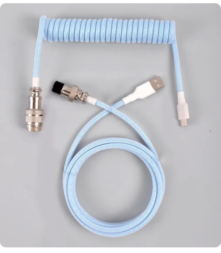 3M Type C Mechanical Keyboard Coiled Cable USB Keyboard Wire Mechanical Keyboard Aviator Desktop Computer Aviation Connector