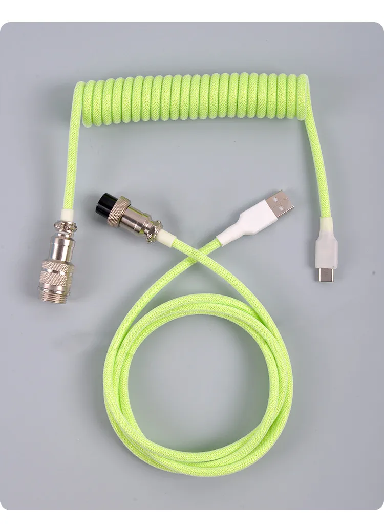 3M Type C Mechanical Keyboard Coiled Cable USB Keyboard Wire Mechanical Keyboard Aviator Desktop Computer Aviation Connector