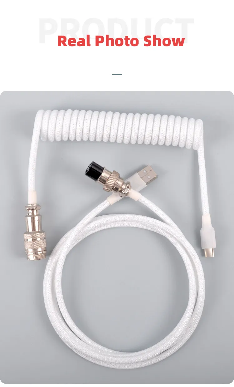 3M Type C Mechanical Keyboard Coiled Cable USB Keyboard Wire Mechanical Keyboard Aviator Desktop Computer Aviation Connector