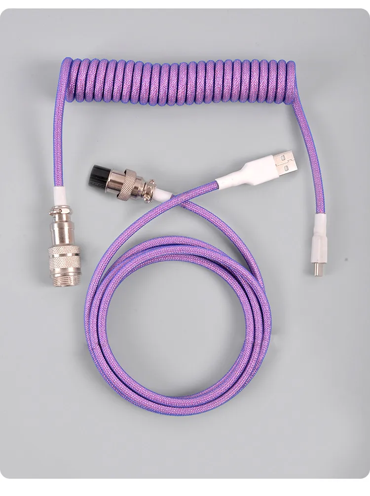 3M Type C Mechanical Keyboard Coiled Cable USB Keyboard Wire Mechanical Keyboard Aviator Desktop Computer Aviation Connector