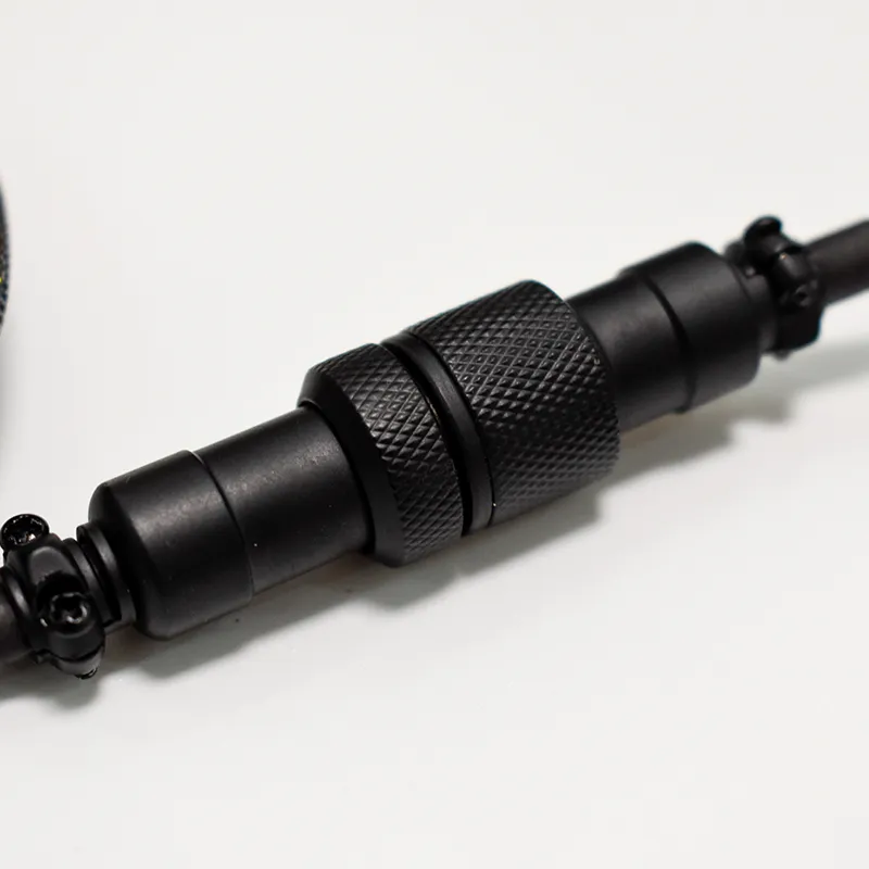 Coiled Keyboard Cable USB C for Mechanical Gaming Keyboard Double-Sleeved Wire with Detachable Metal Aviator Connector Charging
