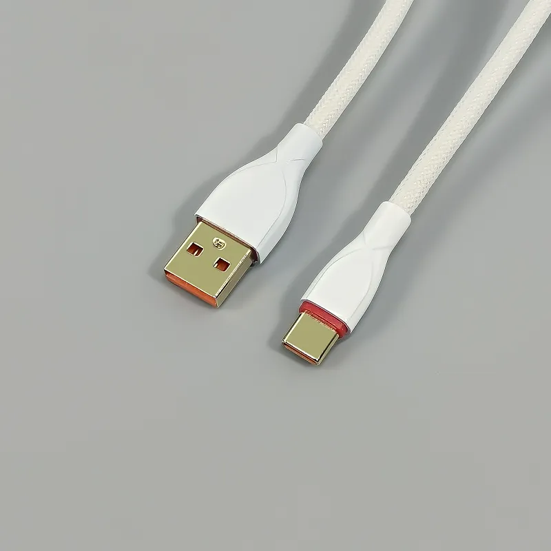 Coiled Keyboard Cable USB C for Mechanical Gaming Keyboard Double-Sleeved Wire with Detachable Metal Aviator Connector Charging