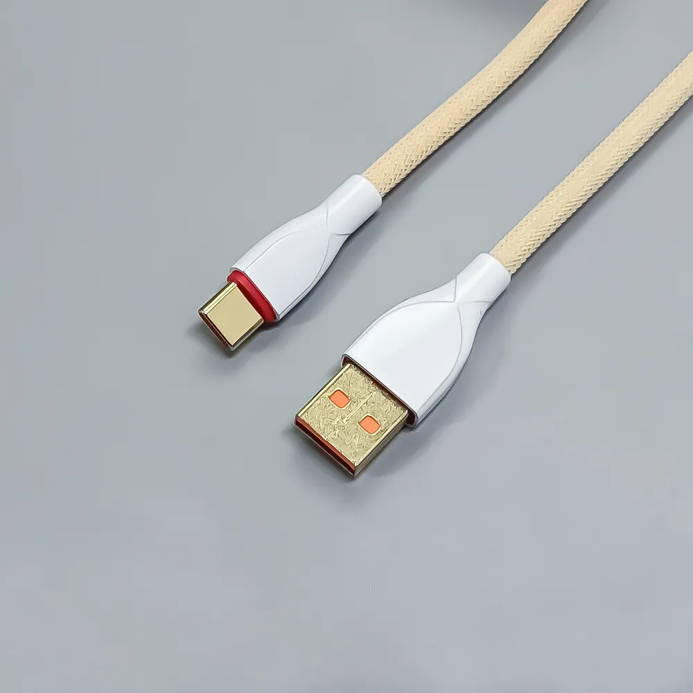 Coiled Keyboard Cable USB C for Mechanical Gaming Keyboard Double-Sleeved Wire with Detachable Metal Aviator Connector Charging
