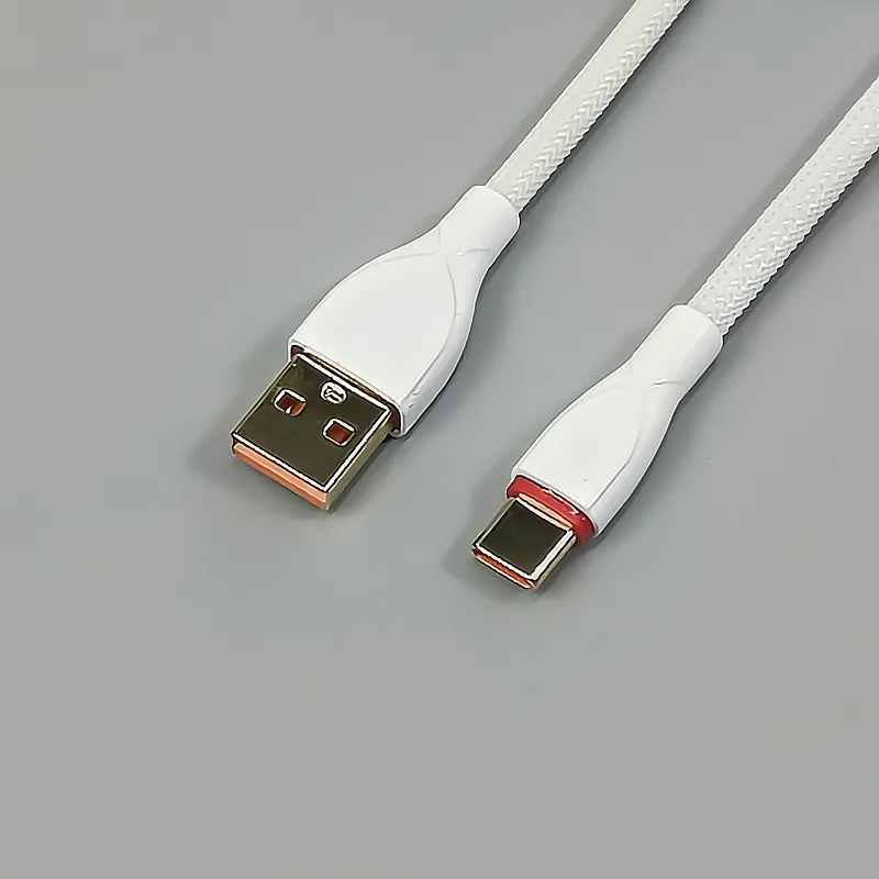 Coiled Keyboard Cable USB C for Mechanical Gaming Keyboard Double-Sleeved Wire with Detachable Metal Aviator Connector Charging