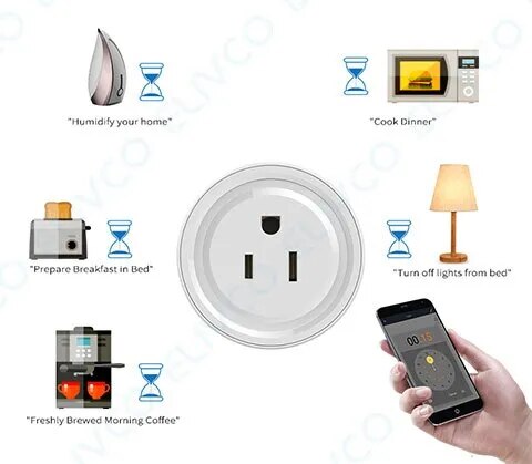 Tuya Smart Plug Wifi Power Socket US 10A Wireless Outlet With Timing SmartLife APP Remote Control Works With Alexa Google Home