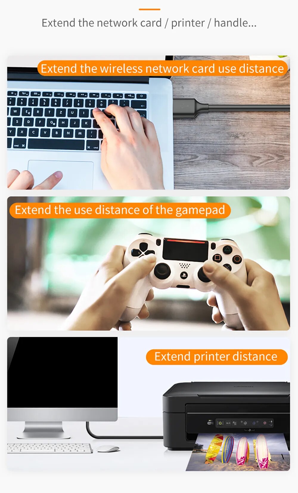 USB 3.0 USB Extension Cable Male to Female Data Cable USB3.0 Extender Cord for Smart TV PS4 Xbox SSD PC Fast Extension Data Wire